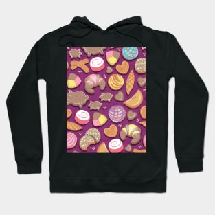 Mexican Sweet Bakery Frenzy // pattern // pink background pastel colors pan dulce Hoodie